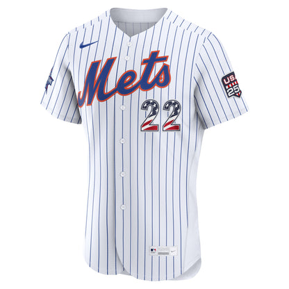 2026 All-Star Edition Stars & Stripes Men's New York Mets Juan Soto Nike White Authentic Jersey