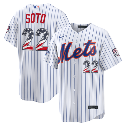2026 All-Star Edition Stars & Stripes Men's New York Mets Juan Soto Nike White Stadium Jersey