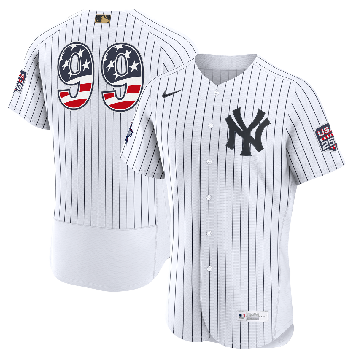 2026 All-Star Edition Stars & Stripes Men's New York Yankees Aaron Judge Nike White Authentic Jersey