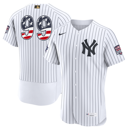 2026 All-Star Edition Stars & Stripes Men's New York Yankees Aaron Judge Nike White Authentic Jersey