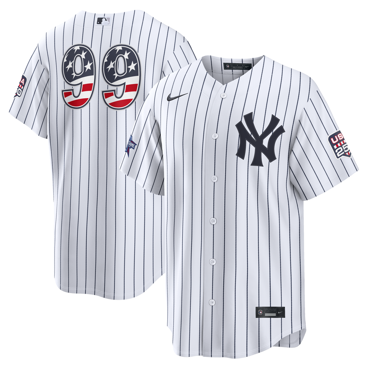 2026 All-Star Edition Stars & Stripes Men's New York Yankees Aaron Judge Nike White Stadium Jersey