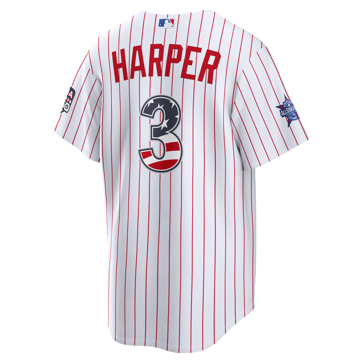 2026 All-Star Edition Stars & Stripes Men's Philadelphia Phillies Bryce Harper Nike White Stadium Jersey