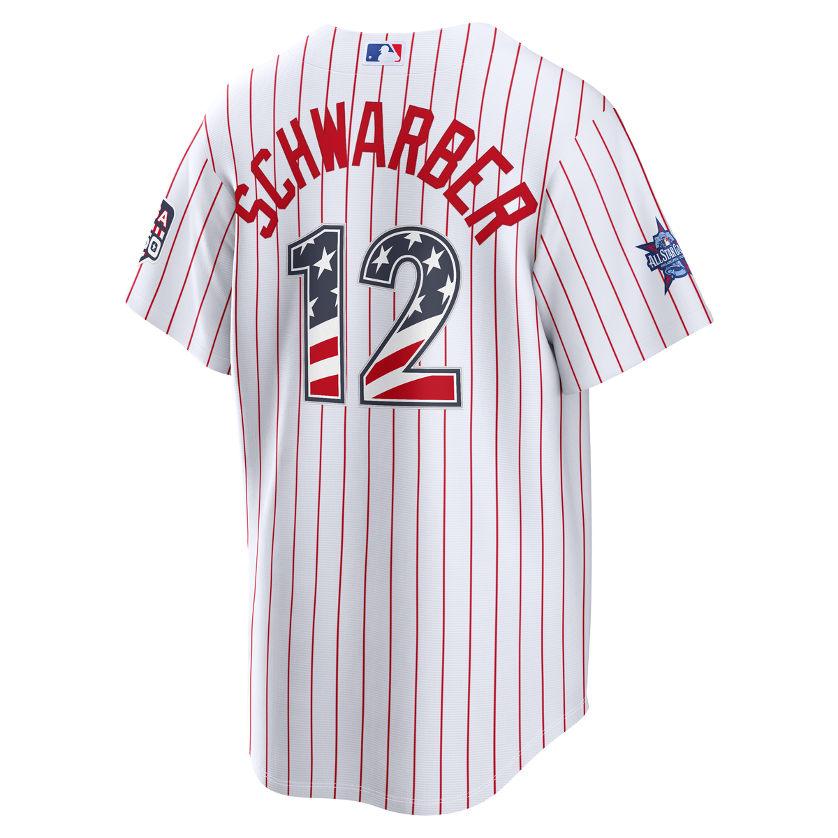 2026 All-Star Edition Stars & Stripes Men's Philadelphia Phillies Kyle Schwarber Nike White Stadium Jersey