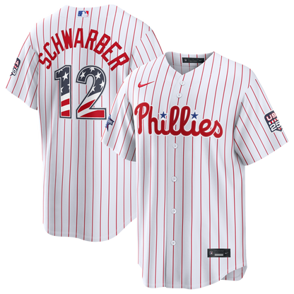 2026 All-Star Edition Stars & Stripes Men's Philadelphia Phillies Kyle Schwarber Nike White Stadium Jersey