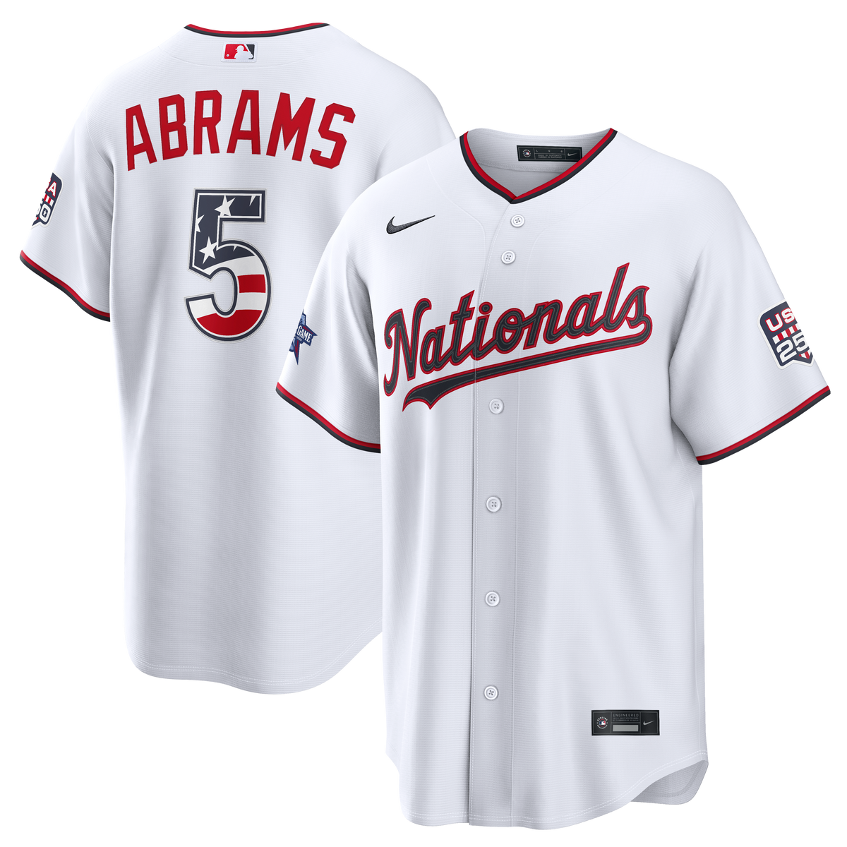 2026 All-Star Edition Stars & Stripes Men's Washington Nationals CJ Abrams Nike White Stadium Jersey