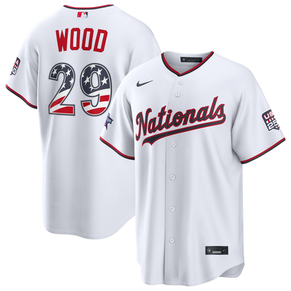 2026 All-Star Edition Stars & Stripes Men's Washington Nationals James Wood Nike White Stadium Jersey
