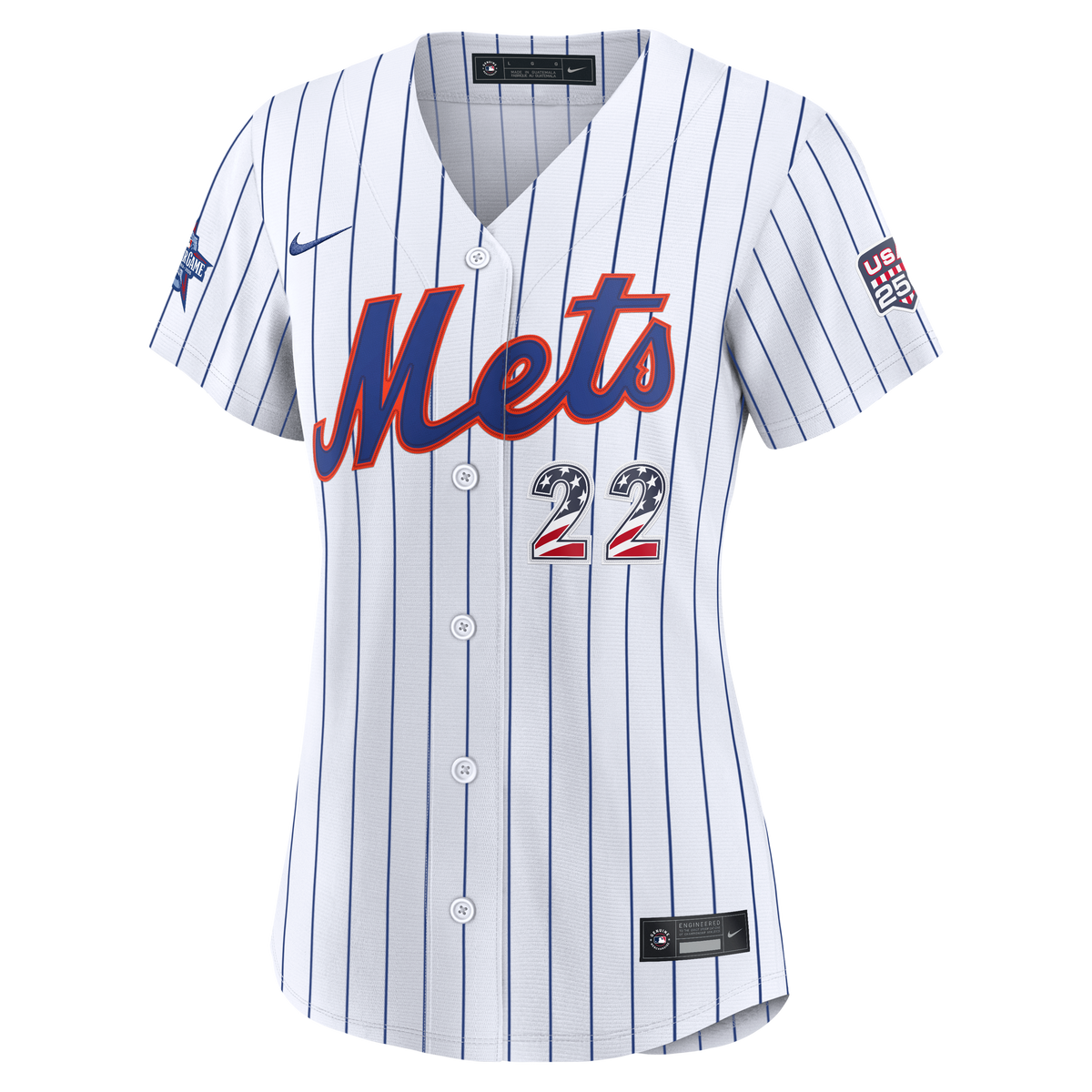2026 All-Star Edition Stars & Stripes Women's New York Mets Juan Soto Nike White Stadium Jersey