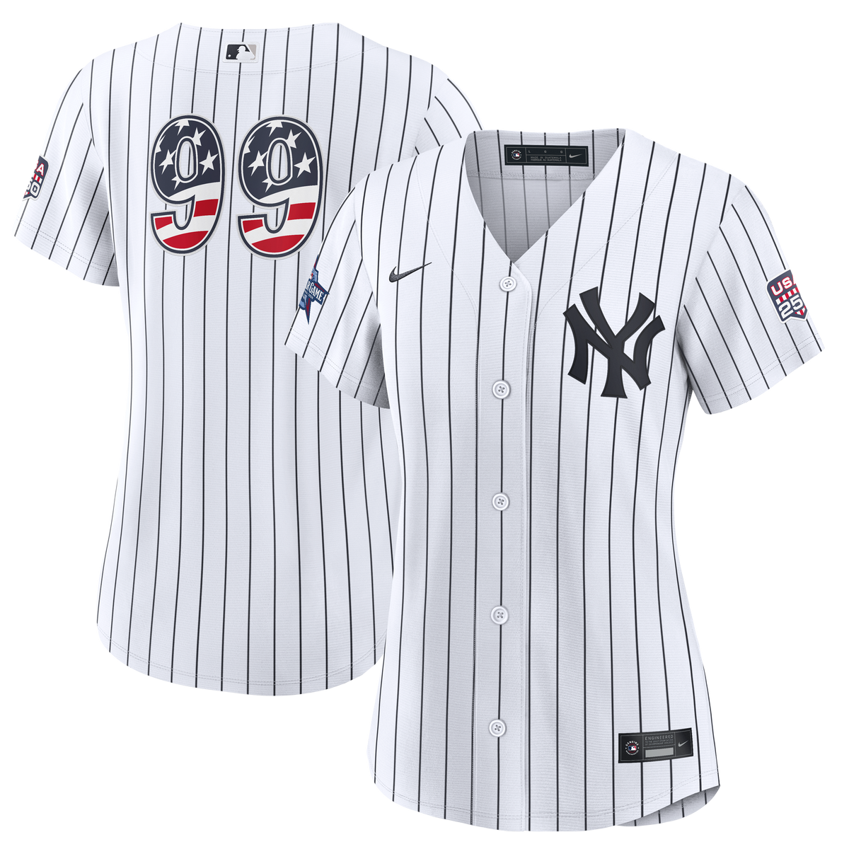 2026 All-Star Edition Stars & Stripes Women's New York Yankees Aaron Judge Nike White Stadium Jersey