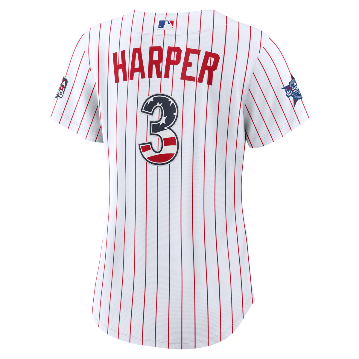 2026 All-Star Edition Stars & Stripes Women's Philadelphia Phillies Bryce Harper Nike White Stadium Jersey