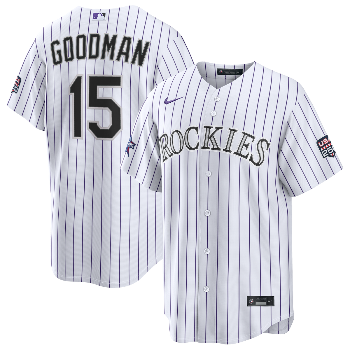 2026 All-Star Game Men's Colorado Rockies Hunter Goodman Nike White Replica Jersey