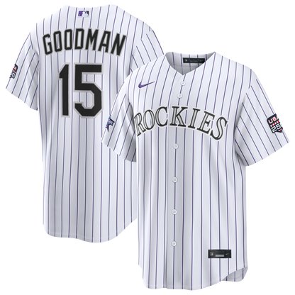 2026 All-Star Game Men's Colorado Rockies Hunter Goodman Nike White Replica Jersey