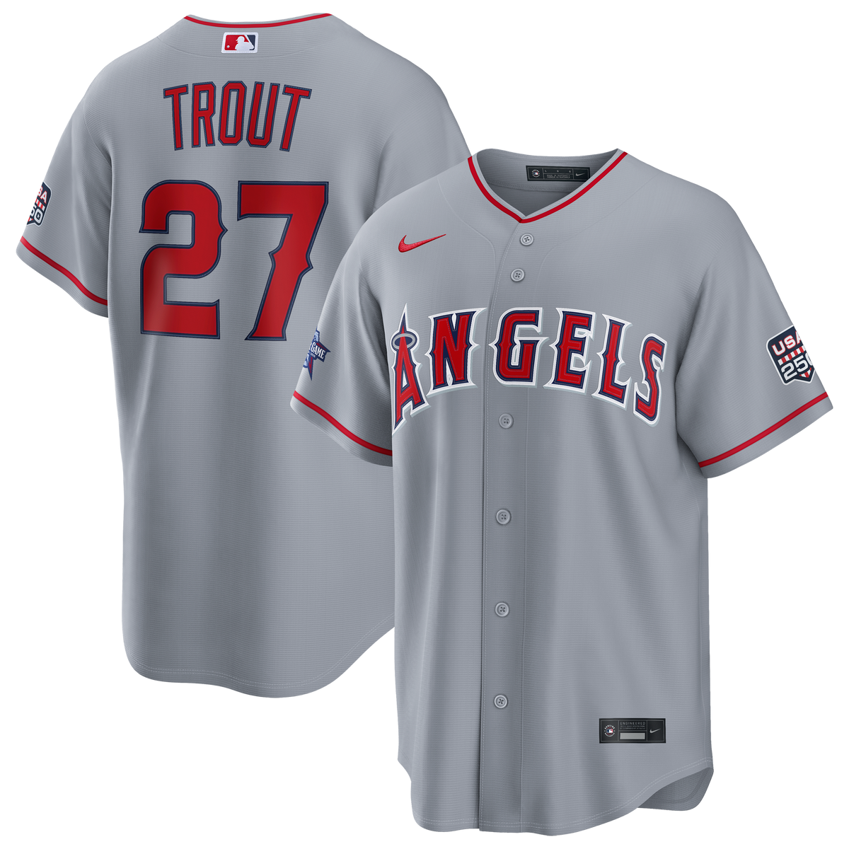 2026 All-Star Game Men's Los Angeles Angels Mike Trout Nike Gray Replica Jersey