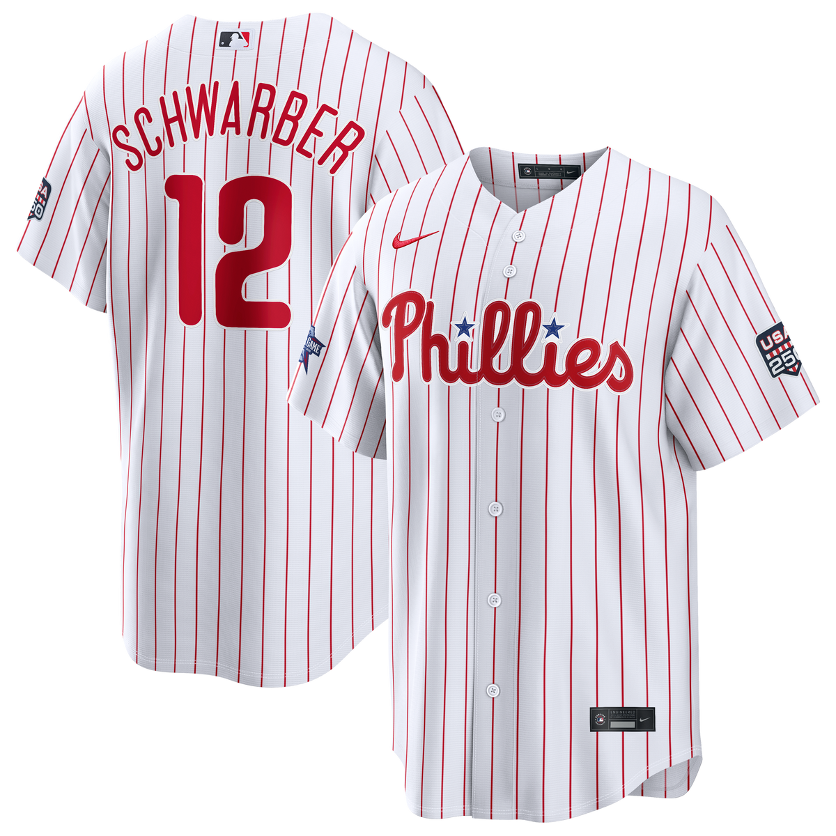2026 All-Star Game Men's Philadelphia Phillies Kyle Schwarber Nike White Replica Jersey