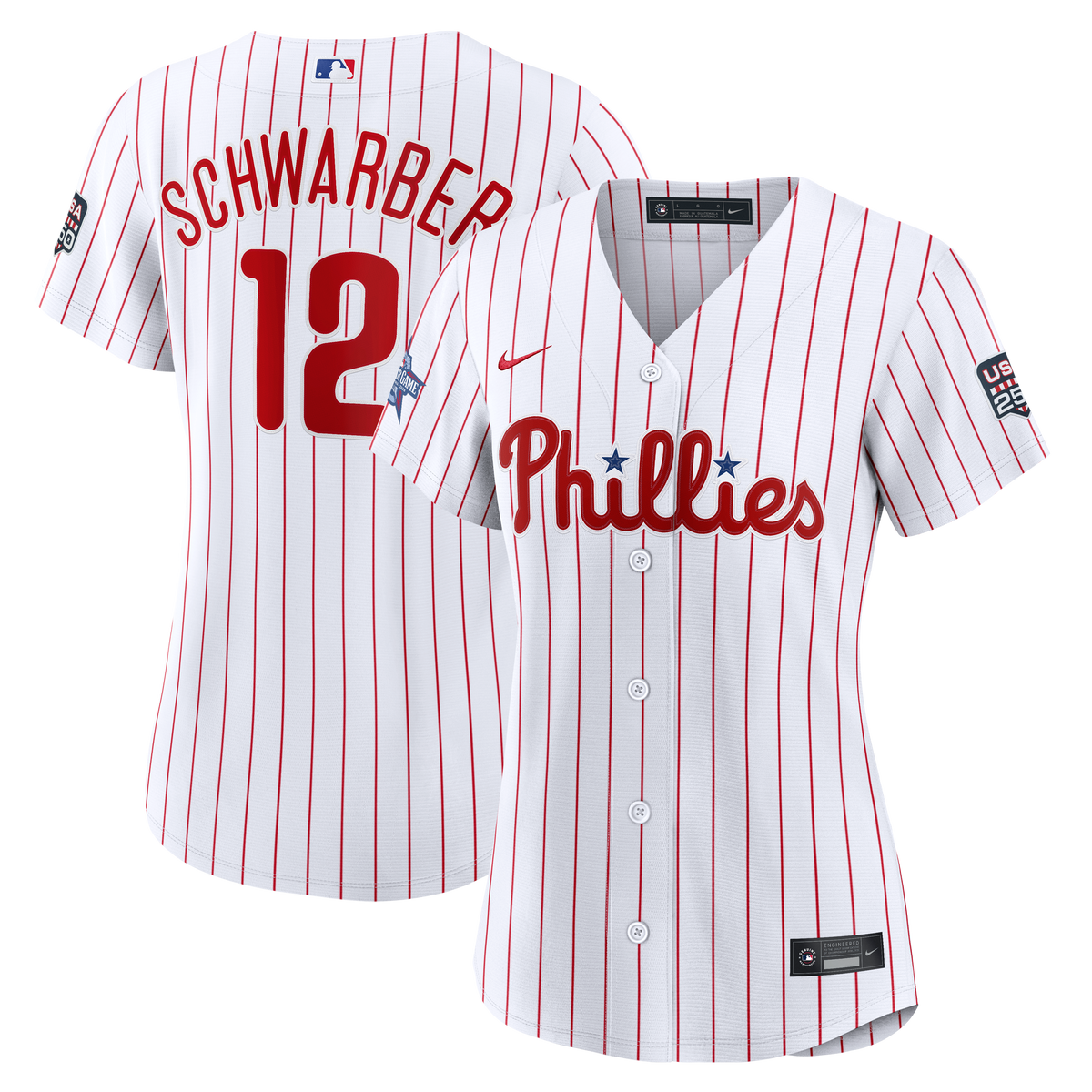 2026 All-Star Game Women's Philadelphia Phillies Kyle Schwarber Nike White Replica Jersey
