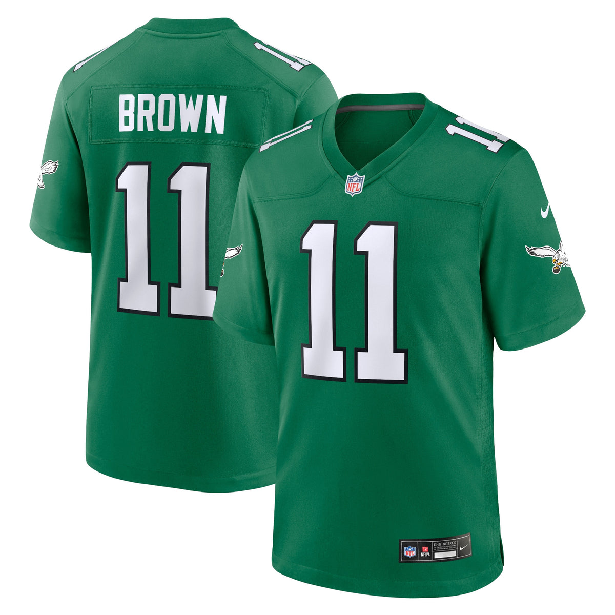 A.J. Brown Philadelphia Eagles Nike Alternate Game Player Jersey Kelly Green