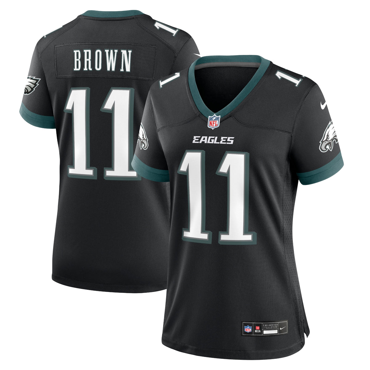 A.J. Brown Philadelphia Eagles Nike Women's Alternate Game Jersey Black