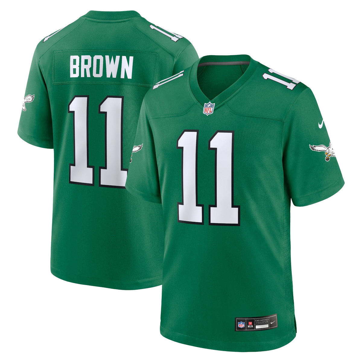 A.J. Brown Philadelphia Eagles Nike Youth Game Jersey Kelly Green