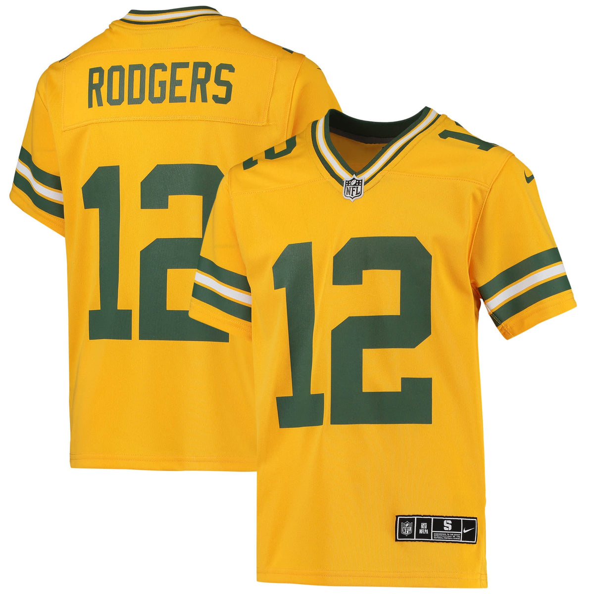 Aaron Rodgers Green Bay Packers Nike Youth Inverted Team Game Jersey Gold