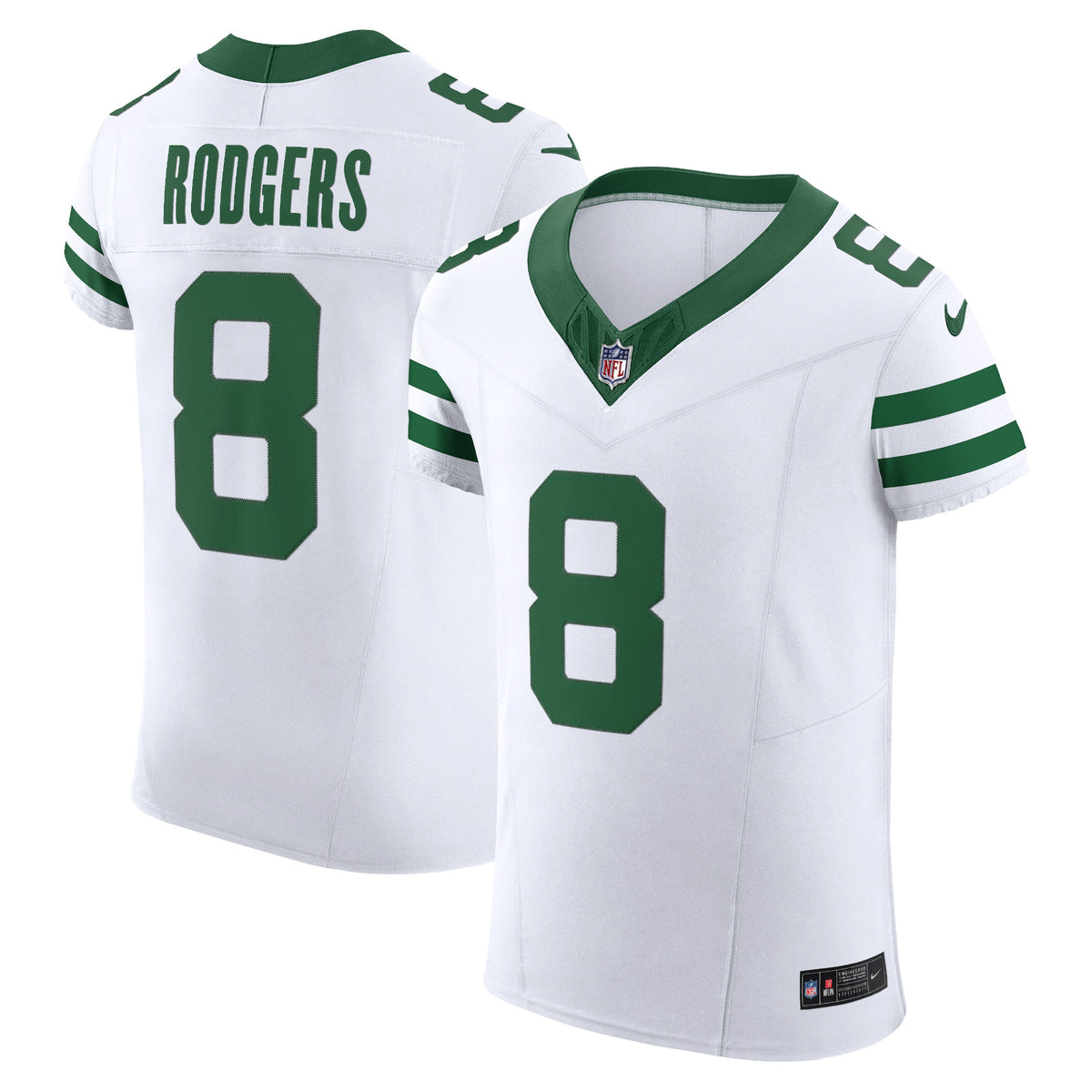 Aaron Rodgers New York Jets Nike Vapor F.U.S.E. Elite Jersey Legacy White
