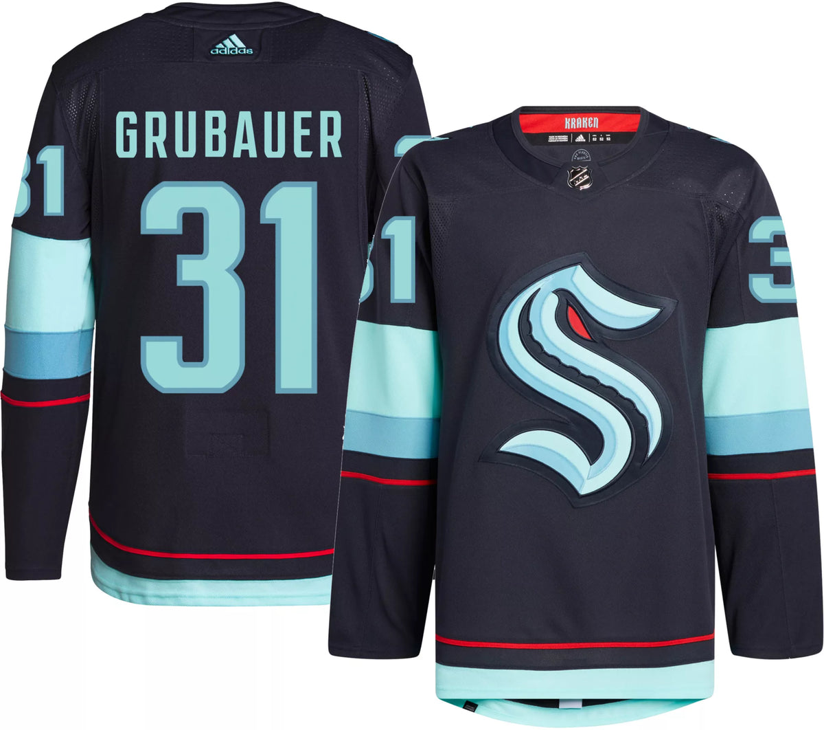 adidas Men's &'22 Seattle Kraken Philipp Grubauer #31 ADIZERO Premium Authentic Home Jersey