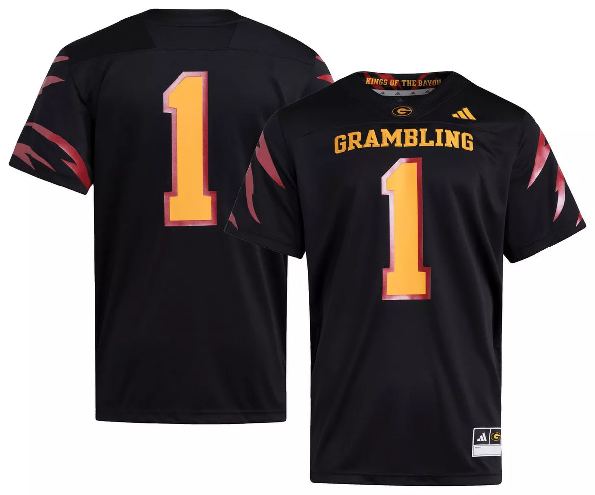 adidas Men's Grambing State Tigers Black Strategy Bayou Classic Jersey