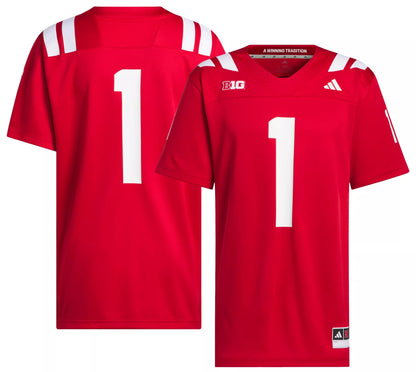 adidas Men's Nebraska Cornhuskers Team Power Red Home Premier Jersey
