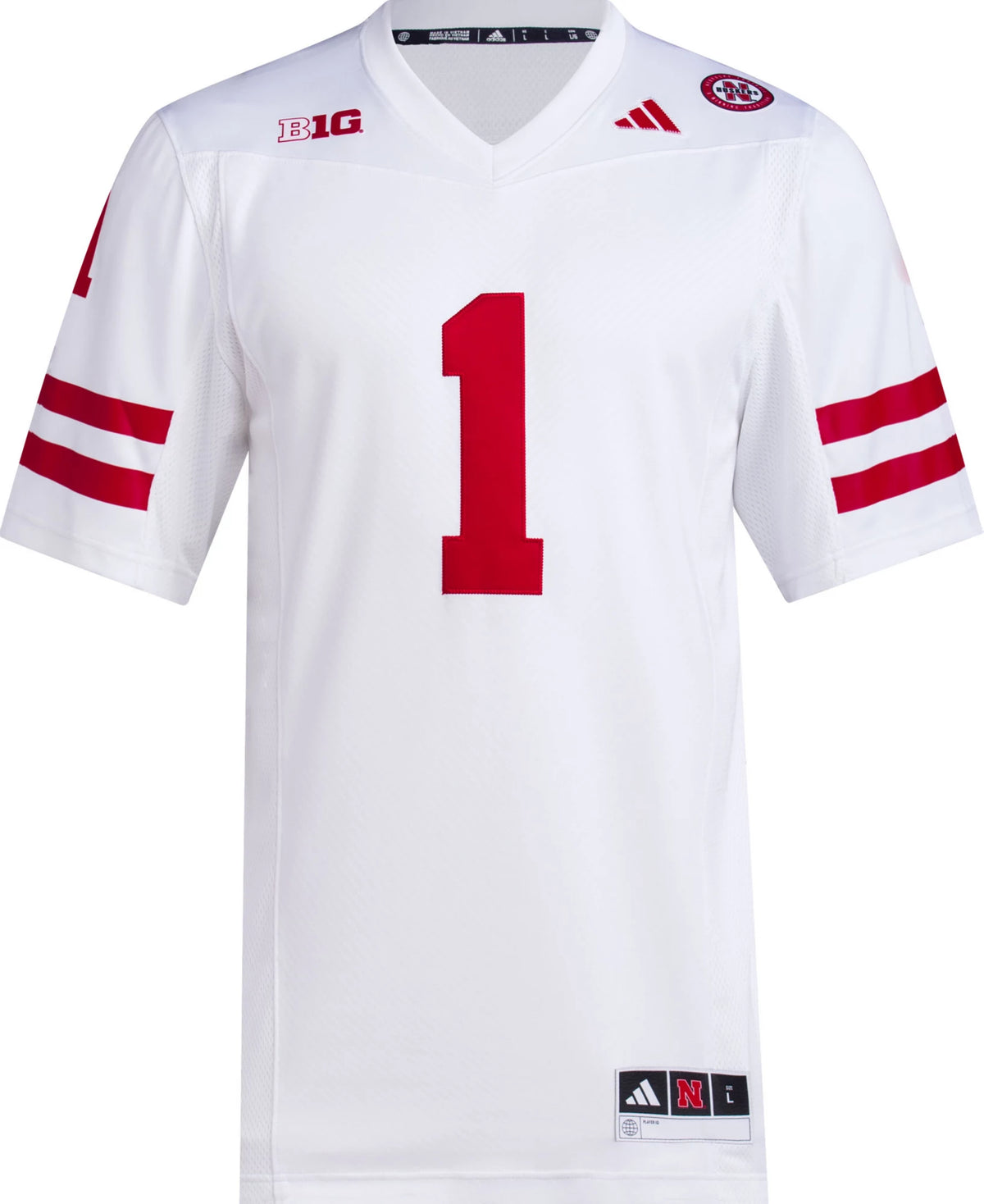 adidas Men's Nebraska Cornhuskers White Premier Replica Football Jersey