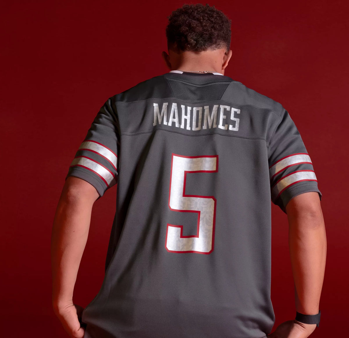 adidas Men's Texas Tech x Mahomes Collection Patrick Mahomes #5 Grey Replica Football Jersey