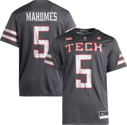 adidas Men's Texas Tech x Mahomes Collection Patrick Mahomes #5 Grey Replica Football Jersey