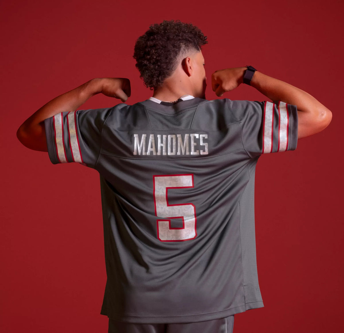 adidas Men's Texas Tech x Mahomes Collection Patrick Mahomes #5 Grey Replica Football Jersey