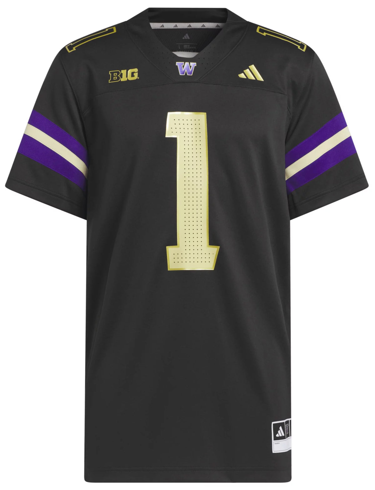adidas Men's Washington Huskies Black Premier Replica Alternate Football Jersey