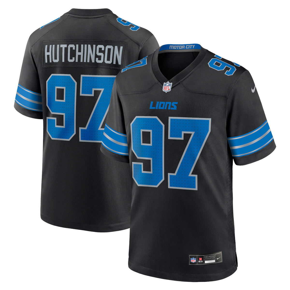Aidan Hutchinson Detroit Lions Nike 2nd Alternate Game Jersey Black