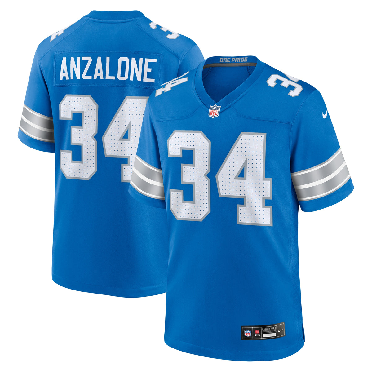 Alex Anzalone Detroit Lions Nike Game Jersey Blue