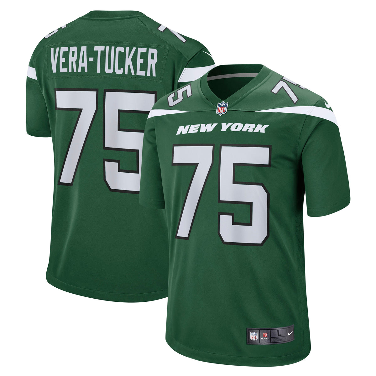 Alijah Vera-Tucker New York Jets Nike Game Player Jersey Gotham Green