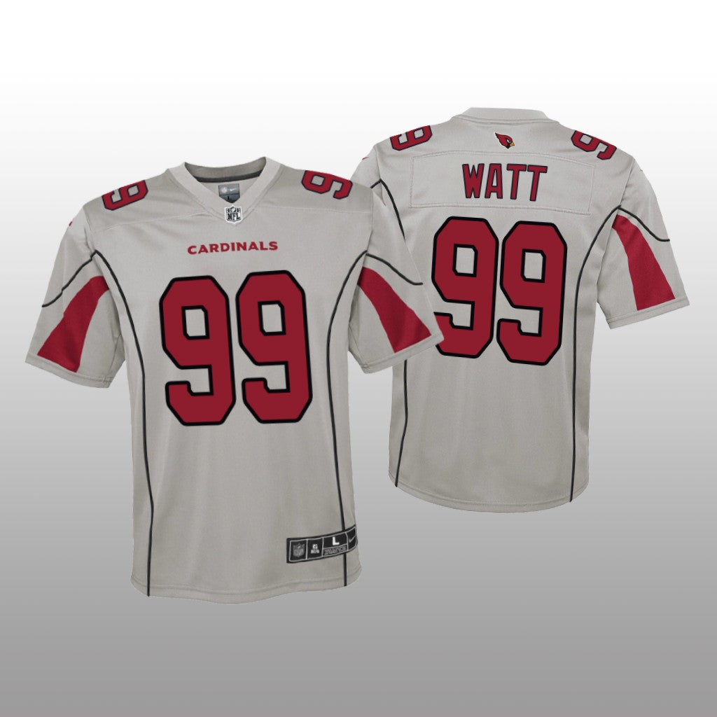 Arizona Cardinals J.J. Watt Silver Jersey Inverted Game Youth