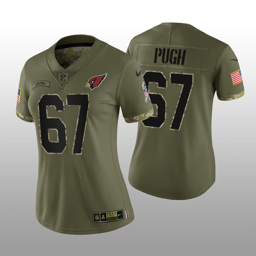 Arizona Cardinals Justin Pugh Olive Limited Jersey Salute To Service Women's