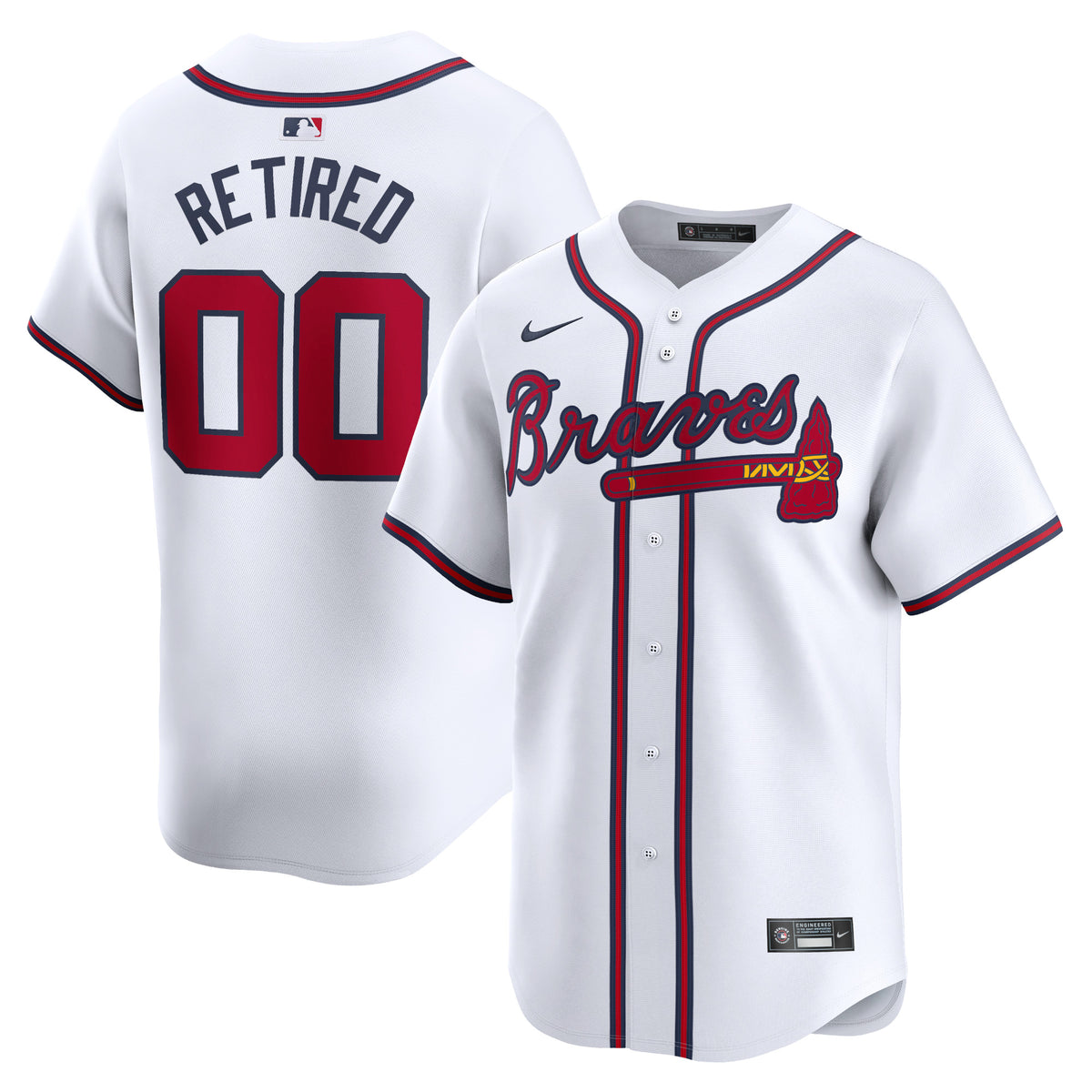 Atlanta Braves Nike Home Limited Pick-A-Player Retired Roster Jersey White