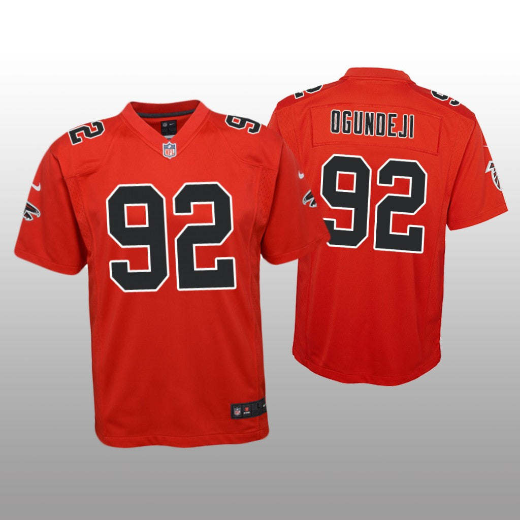 Atlanta Falcons Adetokunbo Ogundeji Red Jersey Color Rush Game Youth