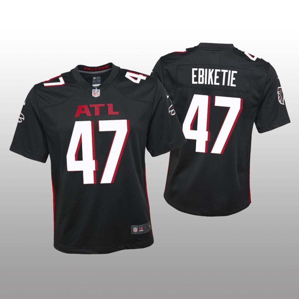 Atlanta Falcons Arnold Ebiketie Black Jersey Game Youth