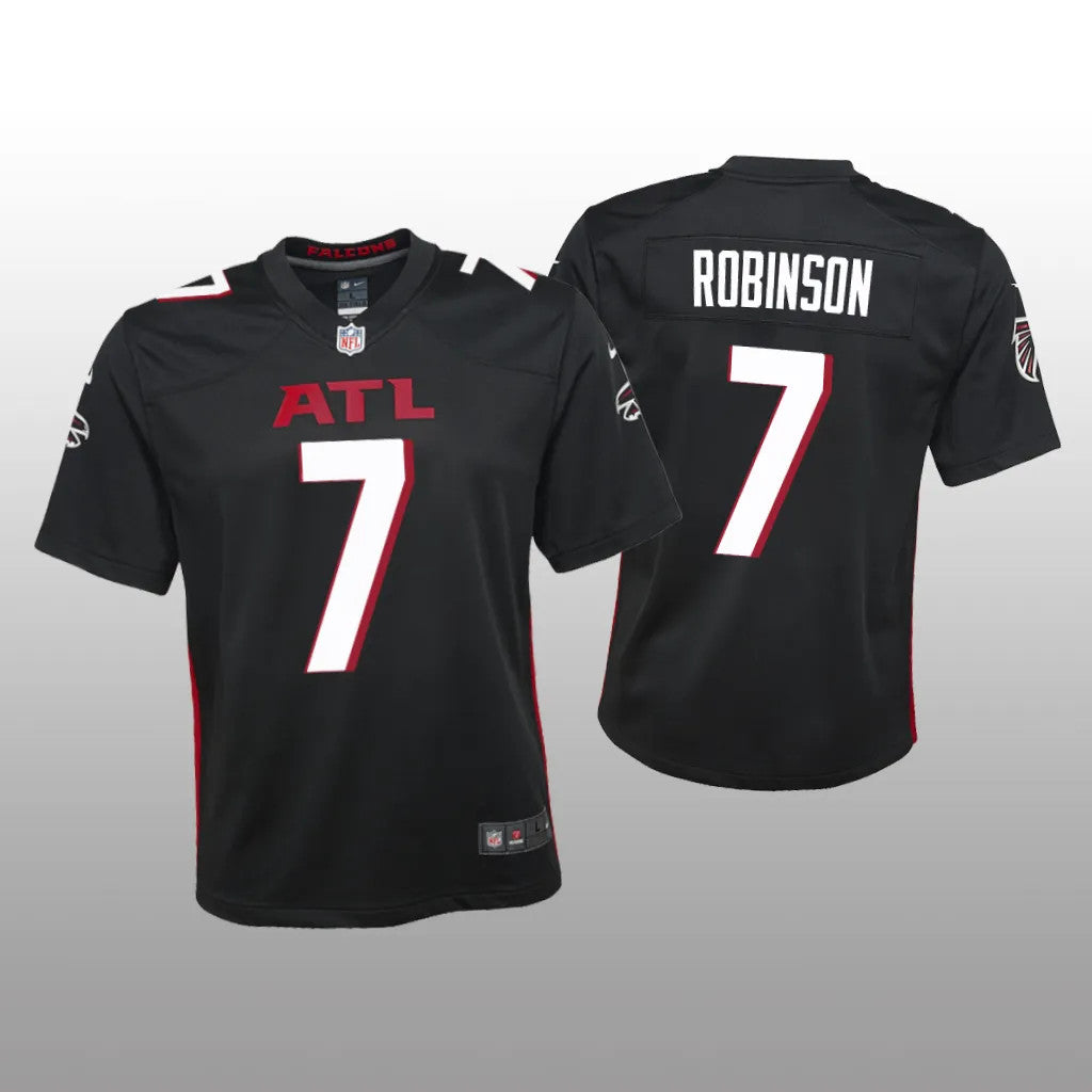 Atlanta Falcons Bijan Robinson Black Jersey Game Youth