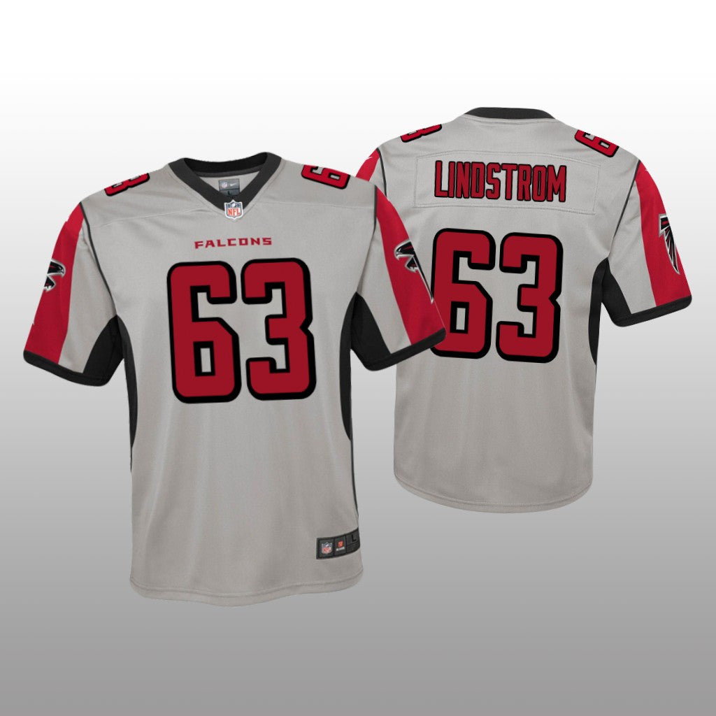 Atlanta Falcons Chris Lindstrom Silver Jersey Inverted Game Youth