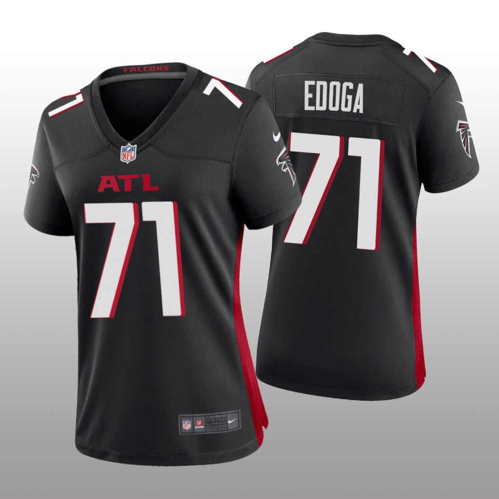 Atlanta Falcons Chuma Edoga Black Jersey Game Women's