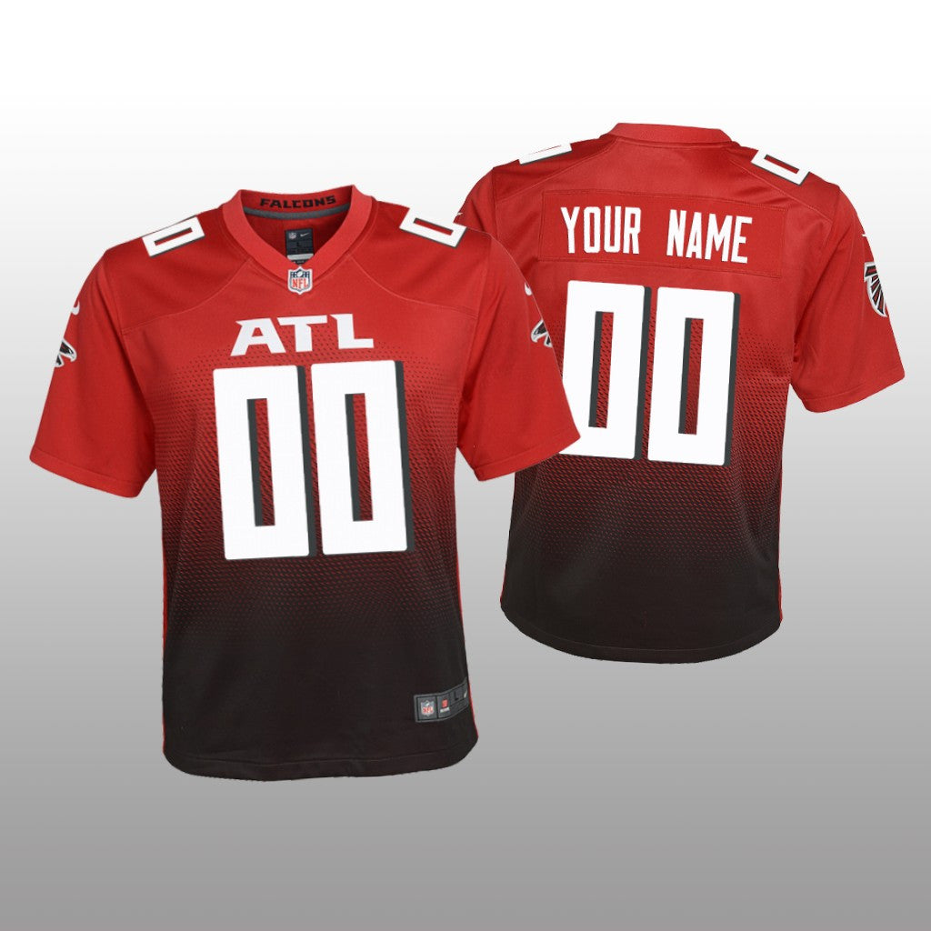 Atlanta Falcons Custom Red Jersey 2nd Alternate Game Youth