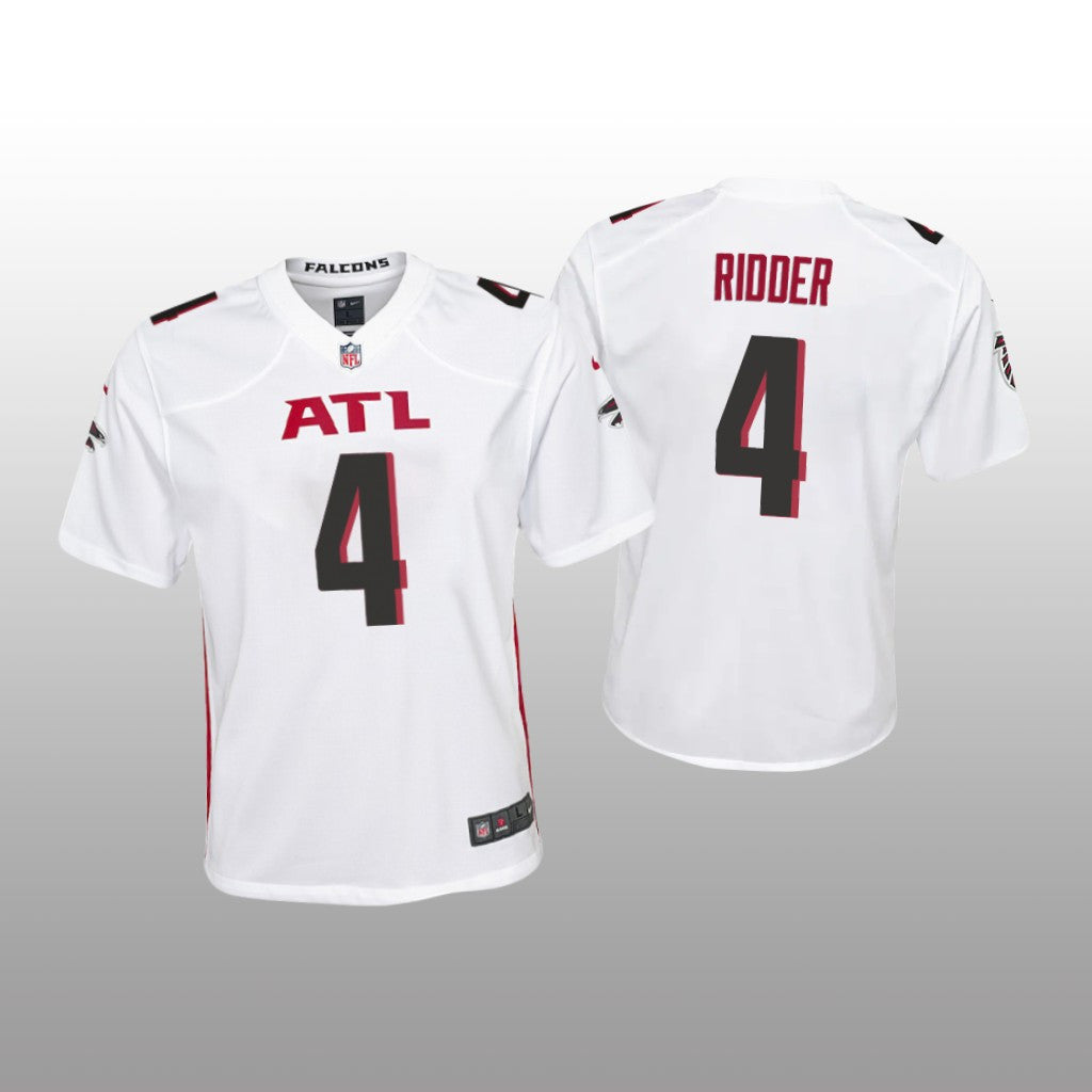 Atlanta Falcons Desmond Ridder White Jersey Game Youth