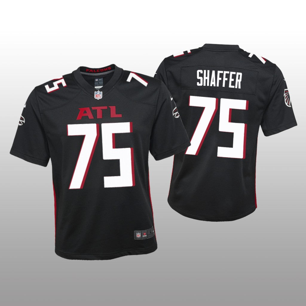 Atlanta Falcons Justin Shaffer Black Jersey Game Youth
