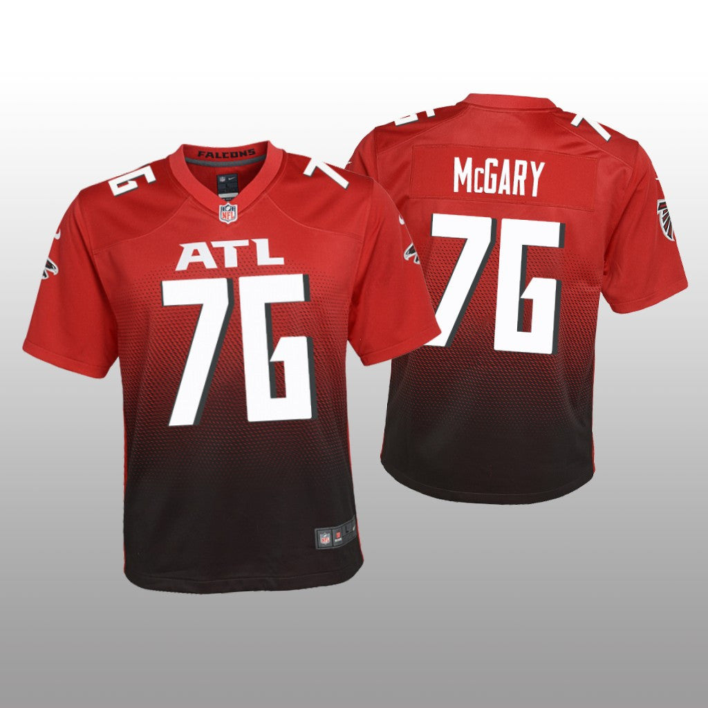 Atlanta Falcons Kaleb McGary Red Jersey 2nd Alternate Game Youth