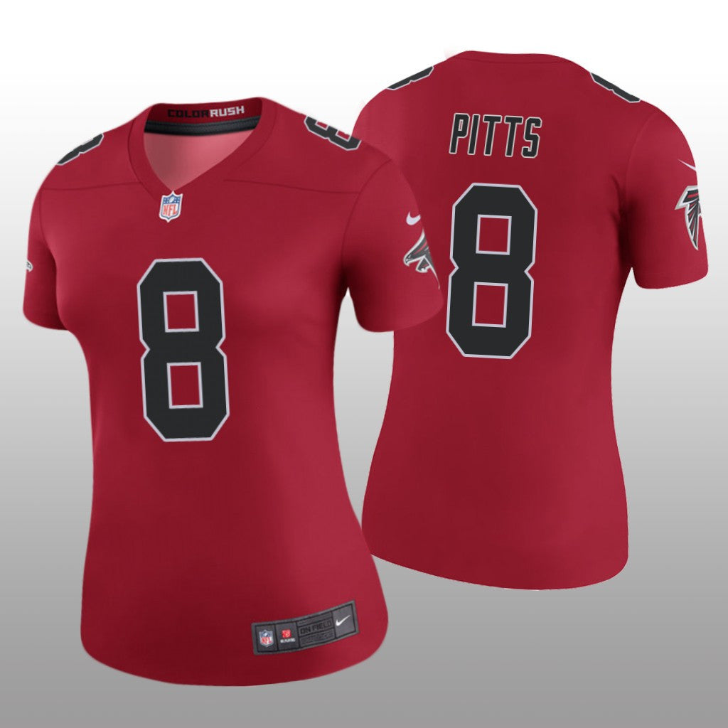 Atlanta Falcons Kyle Pitts Red Jersey Color Rush Legend Women's