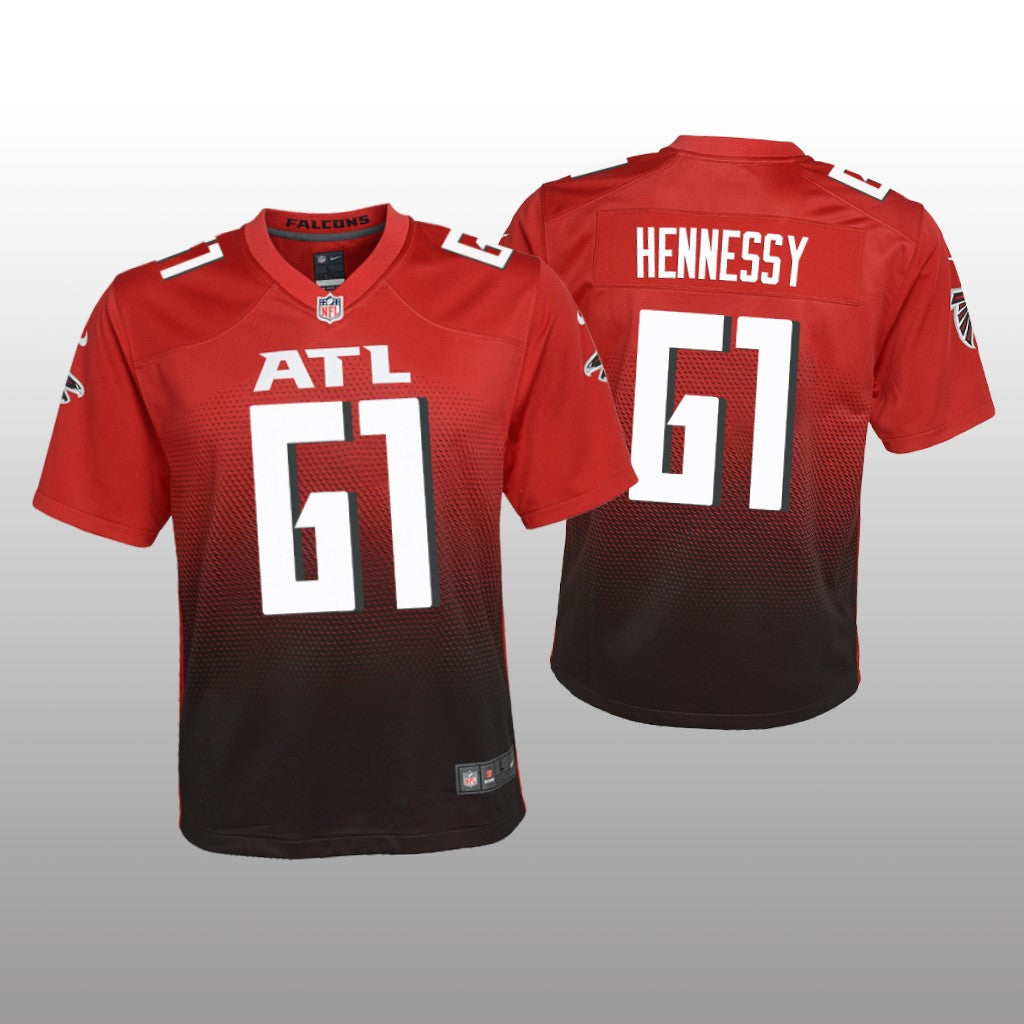 Atlanta Falcons Matt Hennessy Red Jersey Alternate Game Youth
