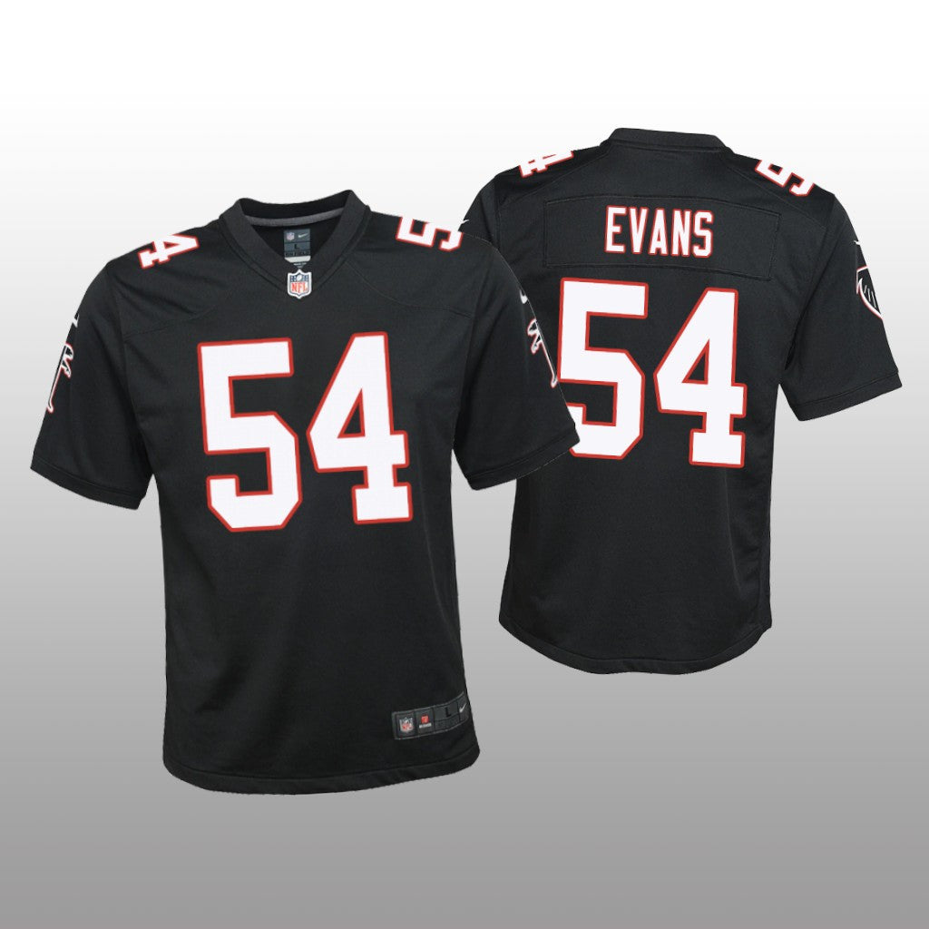 Atlanta Falcons Rashaan Evans Black Jersey Throwback Game Youth