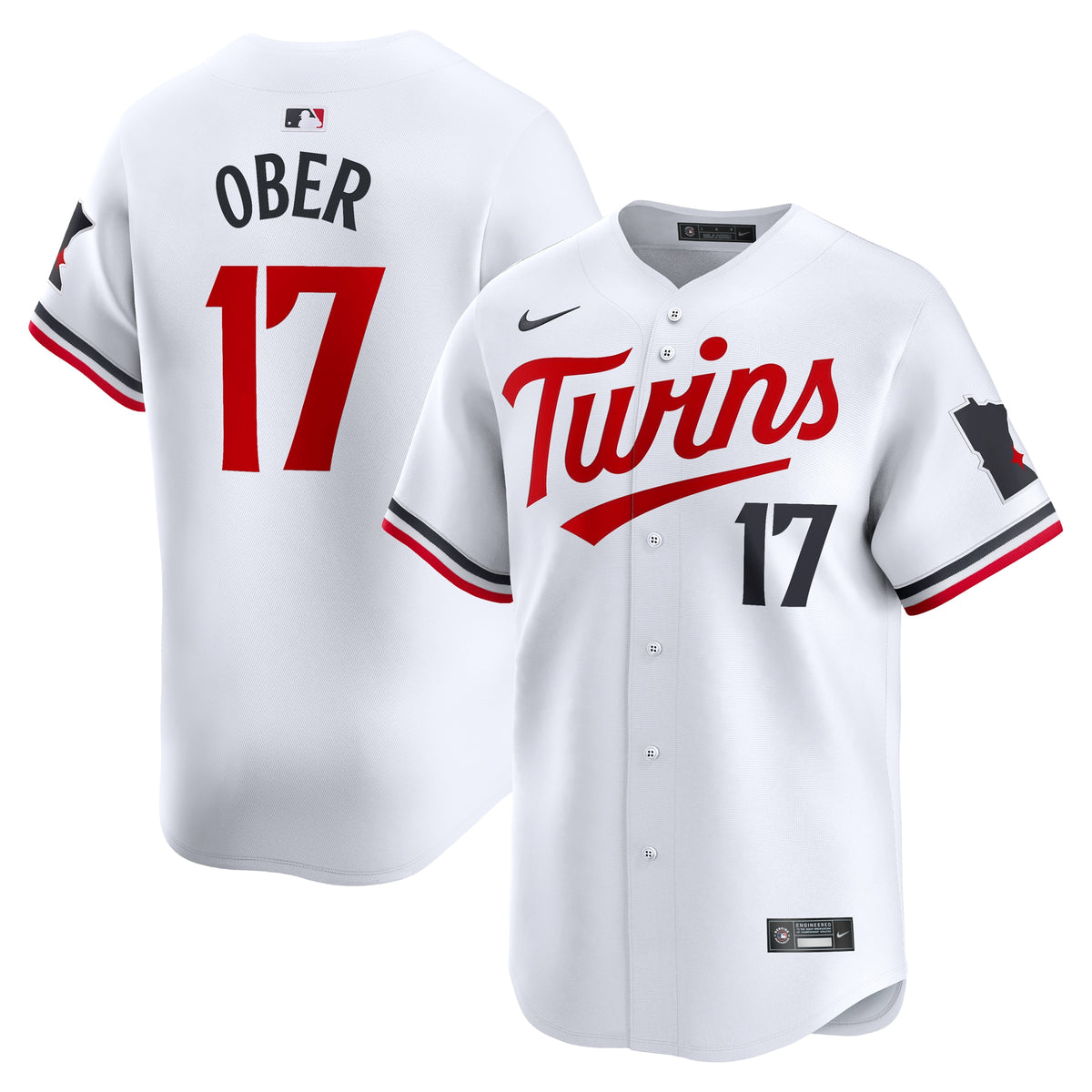 Bailey Ober Minnesota Twins Nike Home Limited Player Jersey White